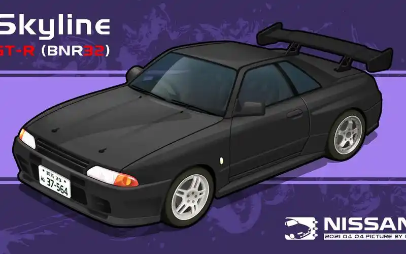 《头文字d》北条凛 座驾nissan skyline gt-r (bnr32)_哔哩哔哩 (゜