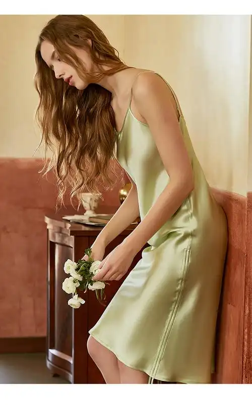 设计新款珊目尔夏季真丝吊带睡裙女19姆米桑蚕丝睡衣裙法式性感家居服