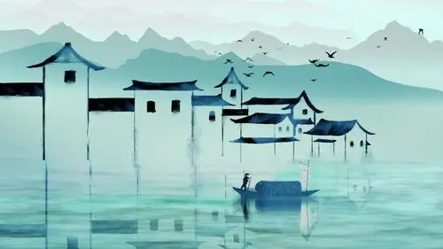 水墨江南水乡中国风背景_1920x1080_高清视频素材下载(编号:3006968)