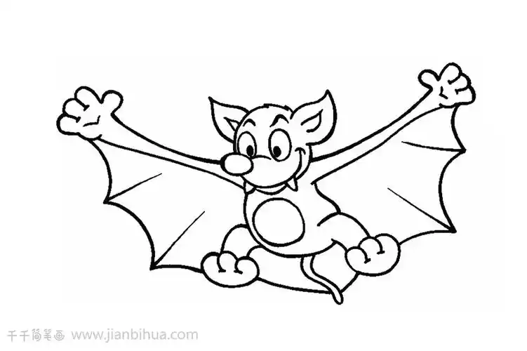 教你画蝙蝠简笔画图片