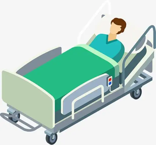 躺在病床上的卡通病人