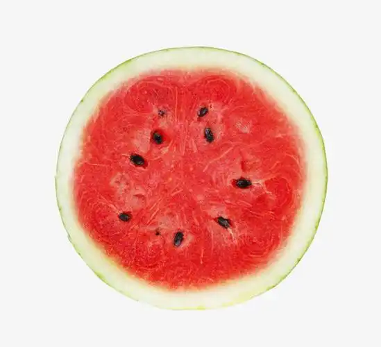 成熟的切开的西瓜实物俯视图
