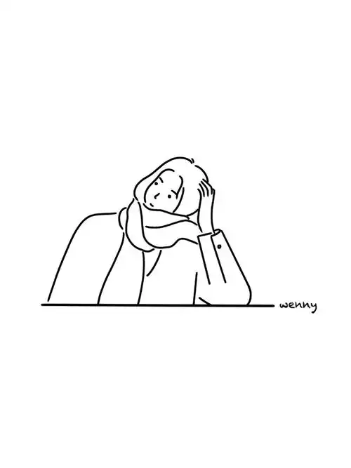 ins风极简手绘插画吊牌图案设计线条图标