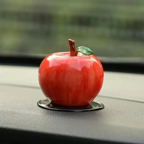 《平平安安》汽车摆件可爱陶瓷苹果车载内饰