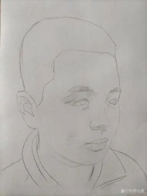 给朋友家孩子画肖像画,最难画的就是这种美白照