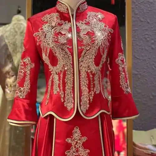 结婚中式 礼服重工高端龙凤褂中国风出阁服 秀禾服女新娘服新款 - 女