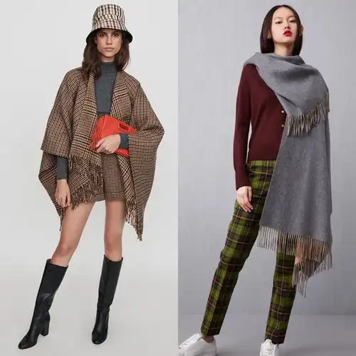 冬天"披肩"既保暖,又能提升时尚感!穿法灵活,风格多变