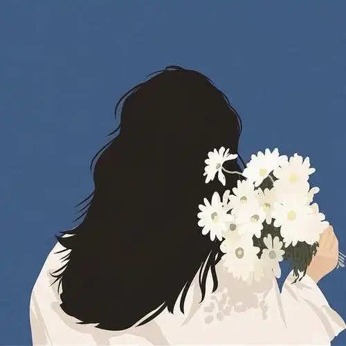 手抱鲜花情侣头像