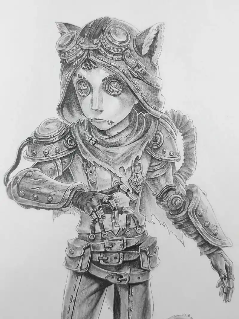 【第五人格手绘】佣兵-火炮手(原图)#为520热爱日打cal - 抖音