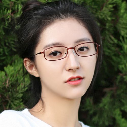 原单超轻纯钛半框近视眼镜架男女款商务方框银色细腿中小脸眼镜框