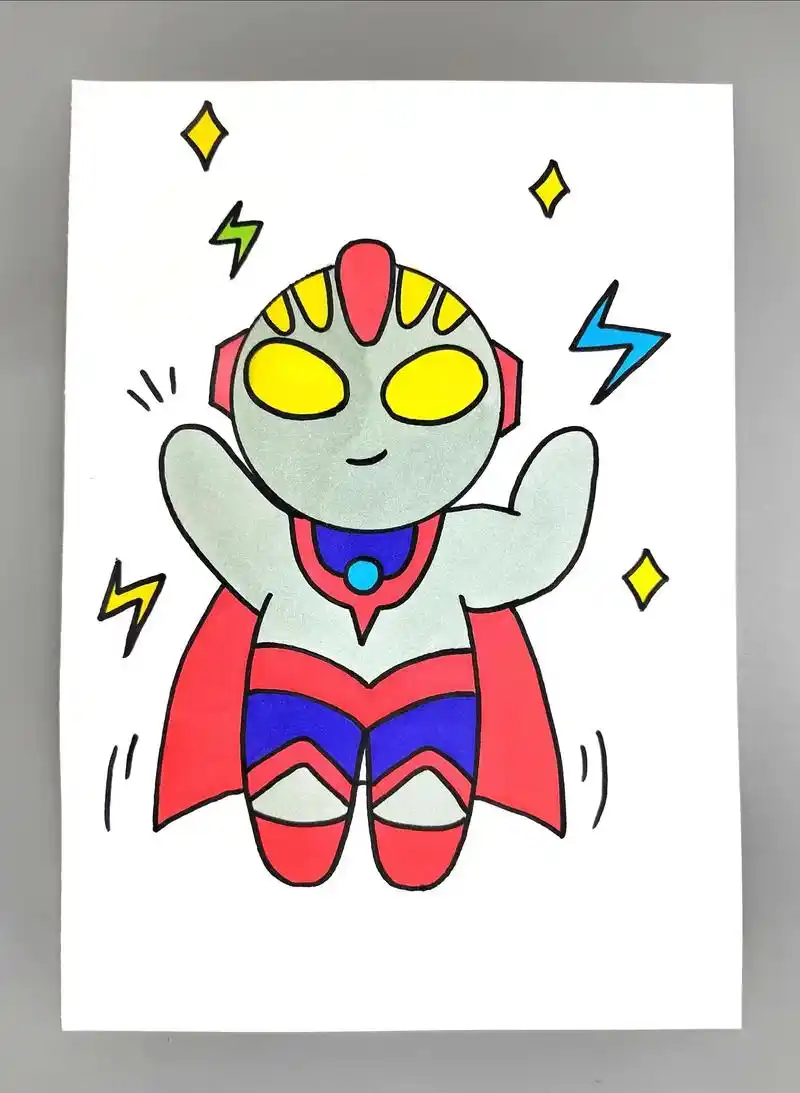 一起来画奥特曼吧,简单易学,快来试试吧!#奥特曼简笔画 #奥 - 抖音