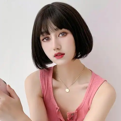 假发片2021年时尚新款留海真发丝假刘海女自然前额全真发全真人发