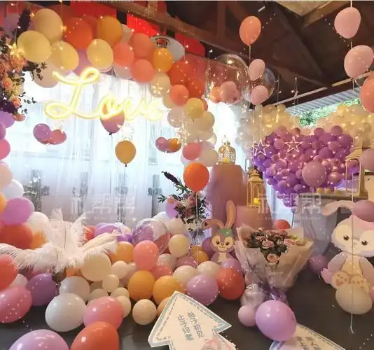 生日布置场景图片房间,室内生日派对布置效果图