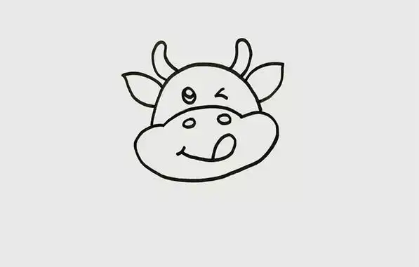儿童简笔画牛头的画法