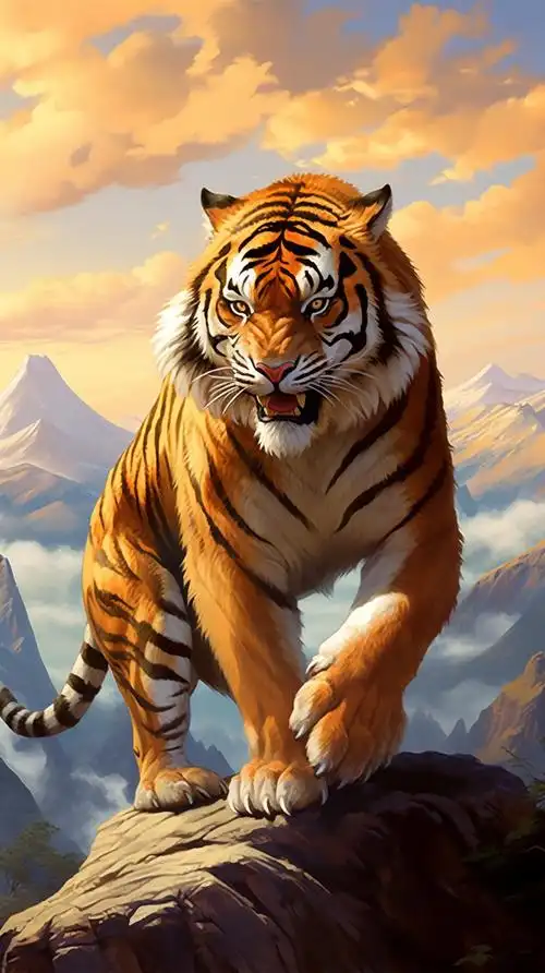 来自:>virn>《待分类>老虎,它庞大的身躯,体型硕大强健,四肢有力,身上