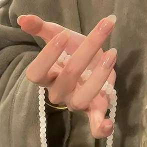 指甲贴片甄嬛同款穿戴甲冰透裸色华妃气质显白美甲成品纯手工定制