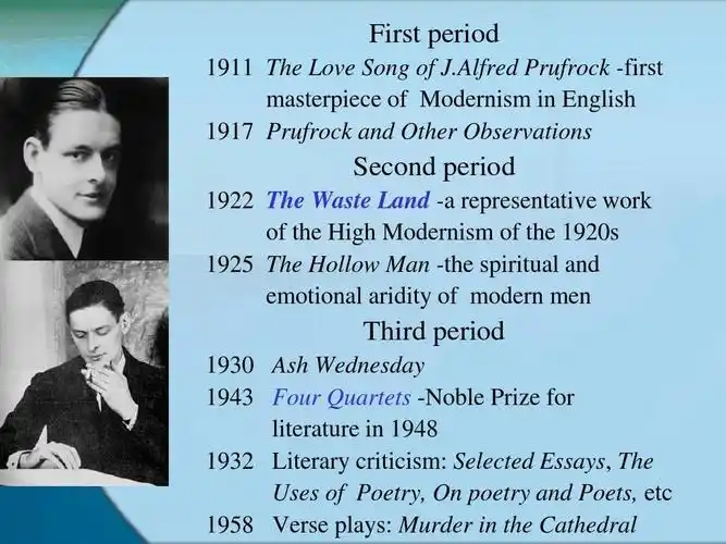 t.s.eliot(ts艾略特简介 荒原节选赏析 译文)