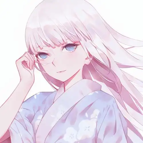 女头高清简约和服和风银发高冷蓝瞳