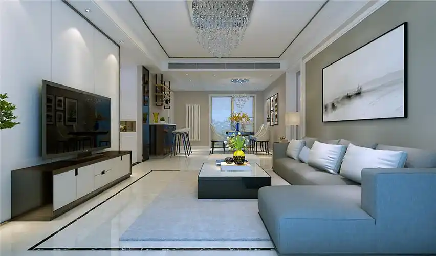 山水华府130平三室两厅现代极简装修效果图