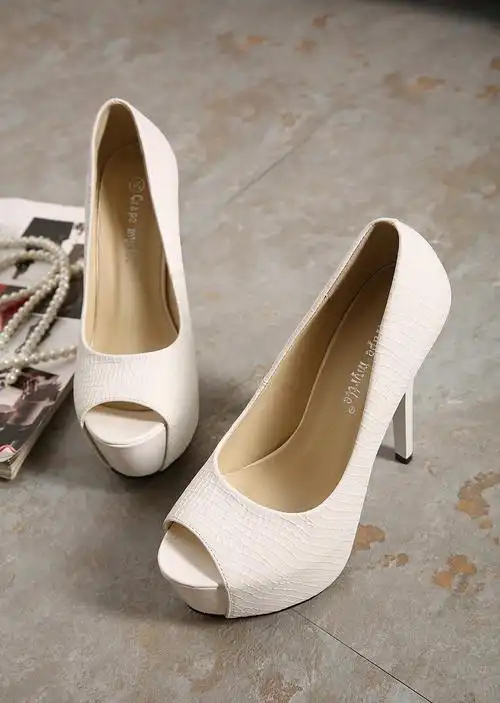 白色新款春秋防水韩国单鞋高跟女鞋