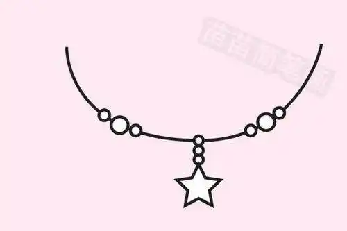 项链简单画线条线描简笔画黑白画卡通手绘【简笔画学习第158天】项链