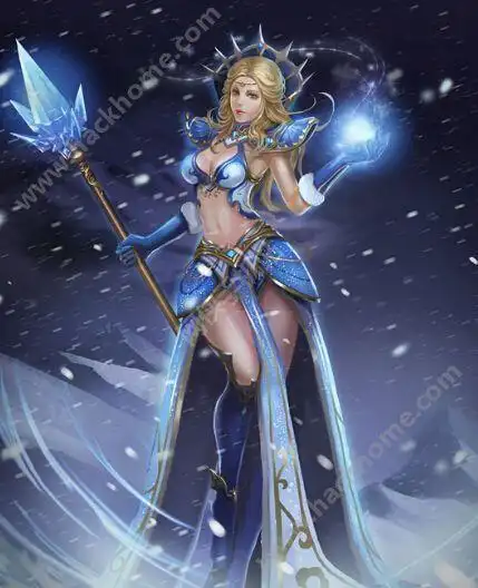 冰女:这个原型想必大家都很清楚吧,大名鼎鼎的吉安娜,一套炫酷的冰法