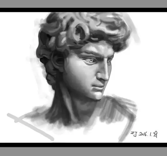 鼠绘大卫石膏像