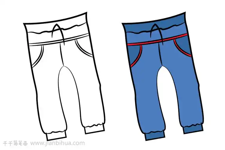 儿童画裤子简笔画大全
