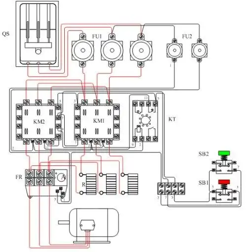 电机启动接线图,实物_大山谷图库