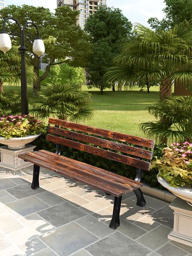 休息室外椅子休闲椅休闲露天椅户外木铁靠背公园庭院外长座椅