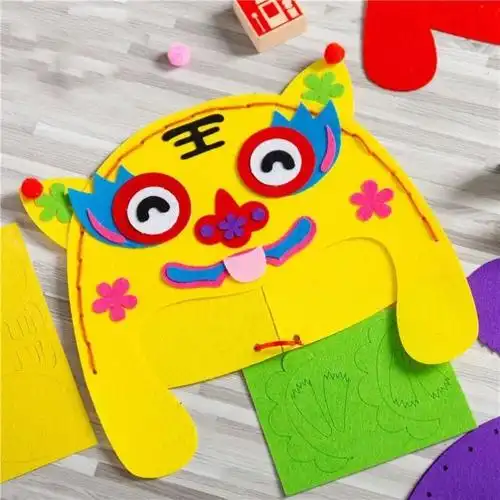 虎头年春节儿童帽子老虎自制手工元旦园新幼儿帽子