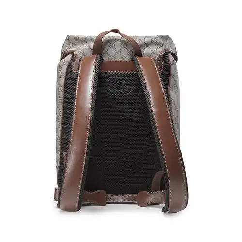 gucci古驰男士帆布配皮互扣式双g双肩包背包中号69601397s9g