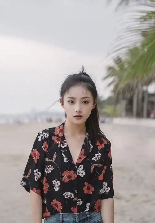 女演员吴佳怡,休闲文艺,清新靓丽海边写真图集