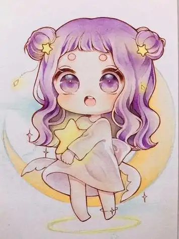 小白也能临摹的简单动漫人物手绘素材女孩q版人物可爱少女手绘q