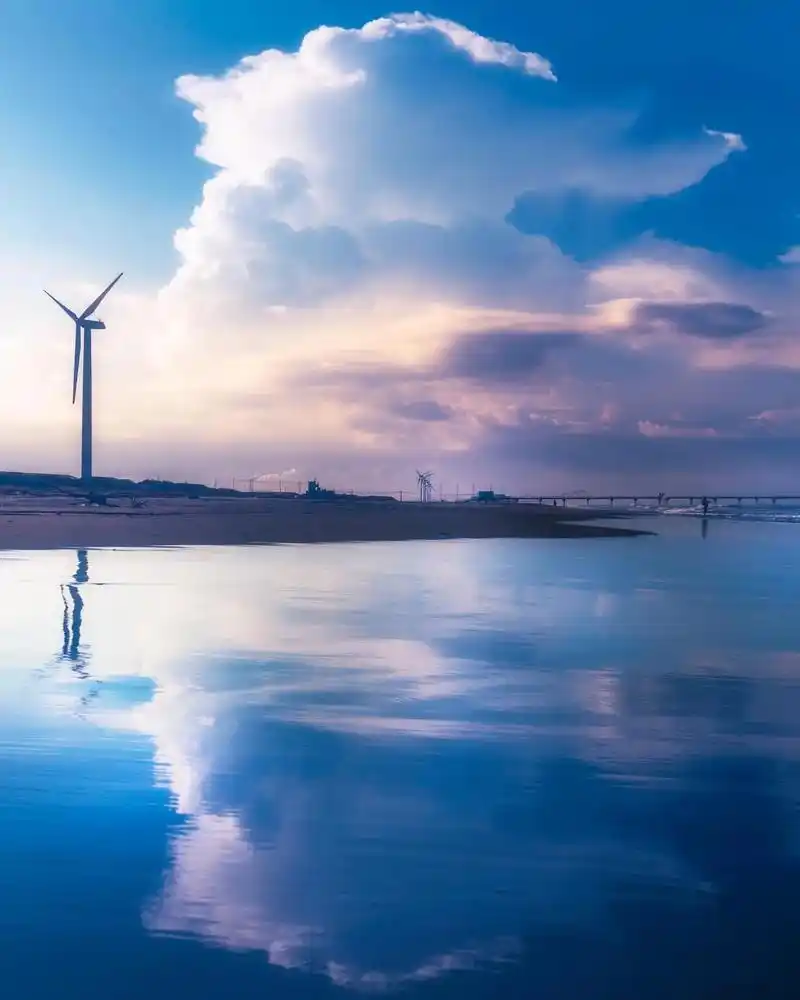 海边风车96.风景壁纸#手机墙纸 #高清图片 #治愈系风景  - 抖音