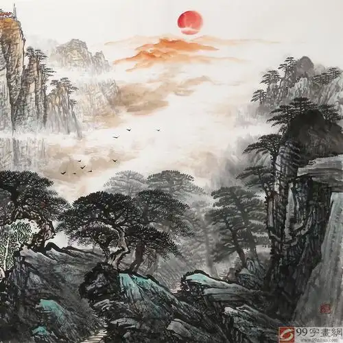 已售可订制李碧峰小六尺泰山日出中国书画家协会理事