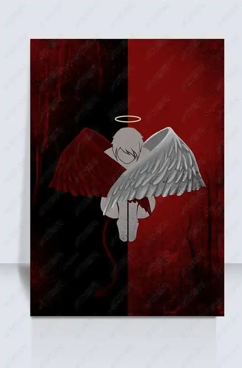原创血迹天使恶魔背景