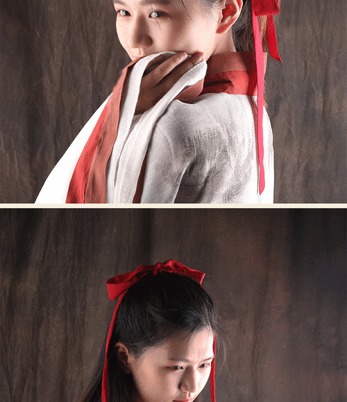 迪士尼在逃公主商场同款古风发带汉服飘带红色发绳绑发丝带头绳纯色