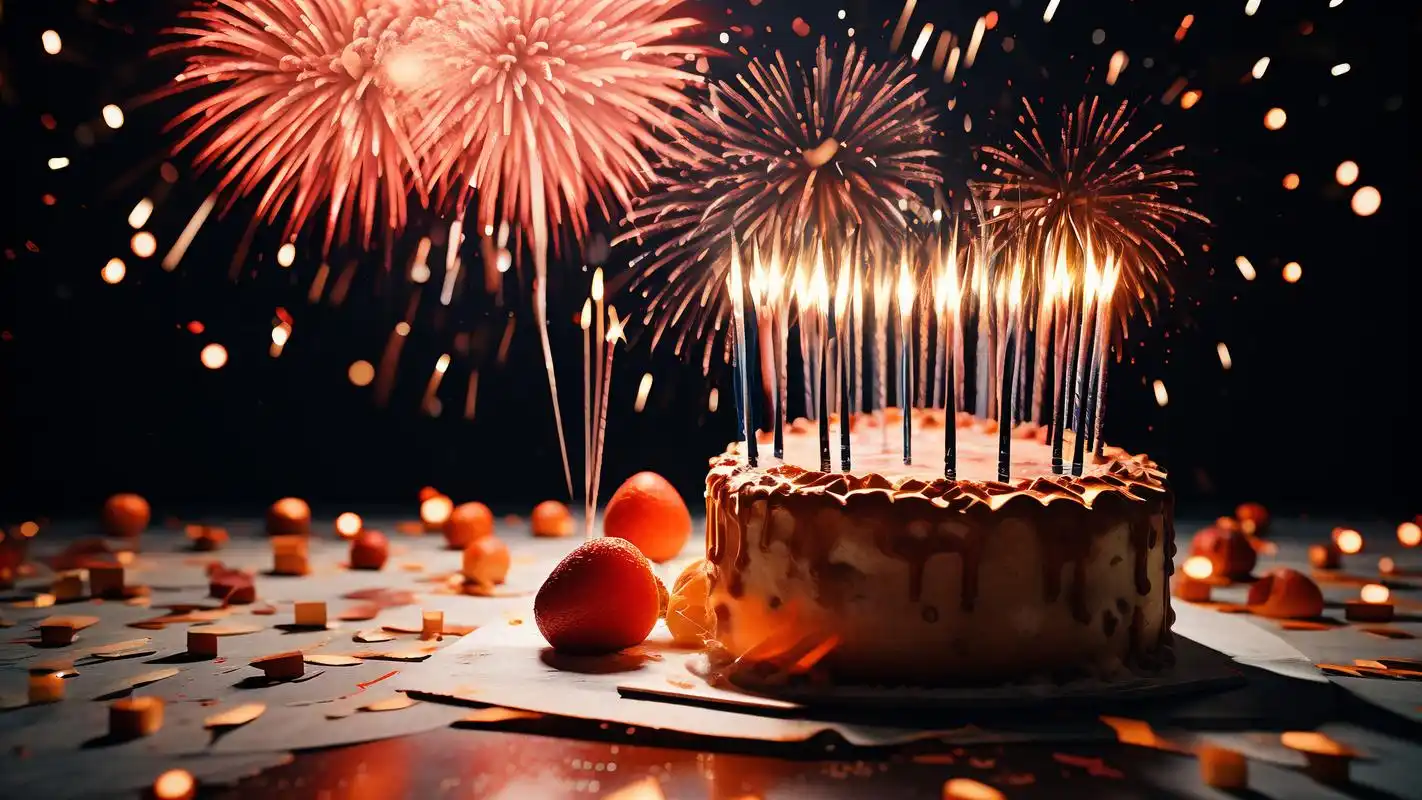 生日派对投影烟花背景图95 嗨,亲爱的朋友们!