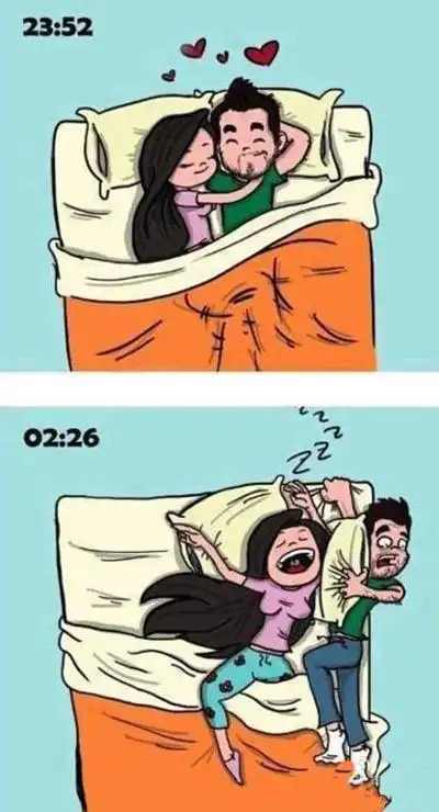 小夫妻睡觉姿势写照