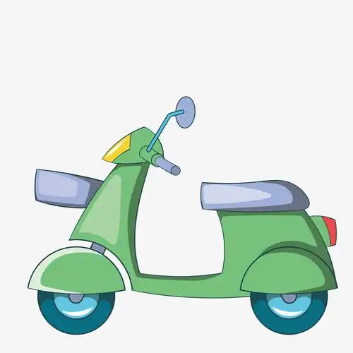 简约绿色设计卡通电动车
