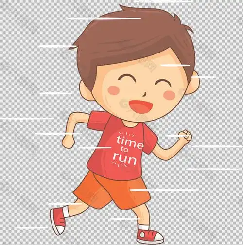 可爱跑步男孩免抠png透明图层素材
