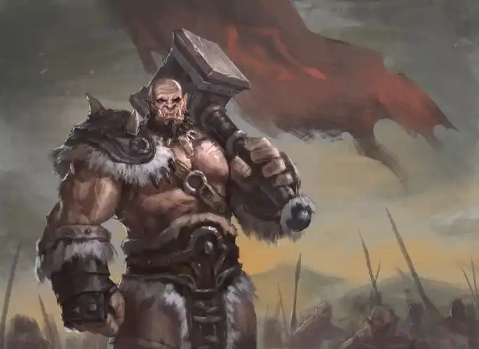 玩家原创画作:彩绘的奥格瑞姆毁灭之锤