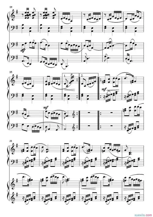 康定情歌钢琴谱