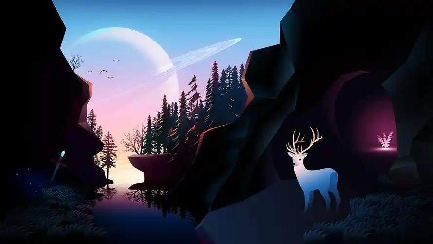 唯美艺术插画高清电脑桌面壁纸_设计创意_壁纸下载_美桌网