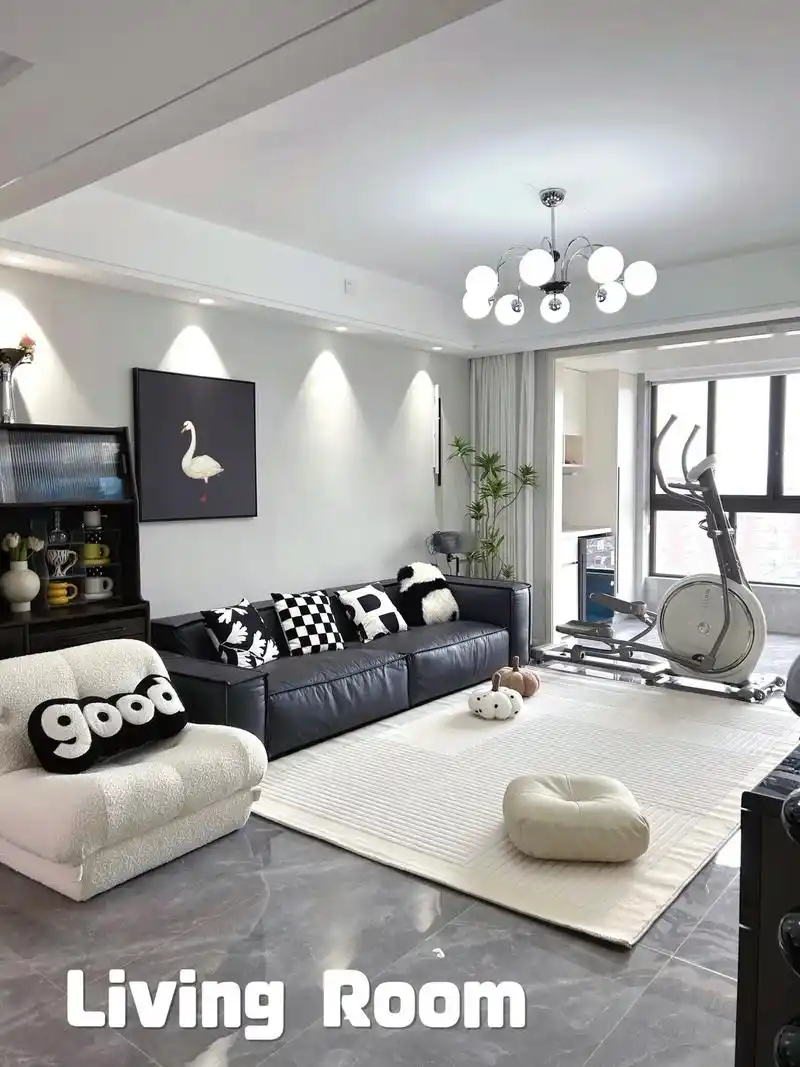 100平 风格:现代极简黑白灰风格 户型:三室两厅两卫  我的几点装修