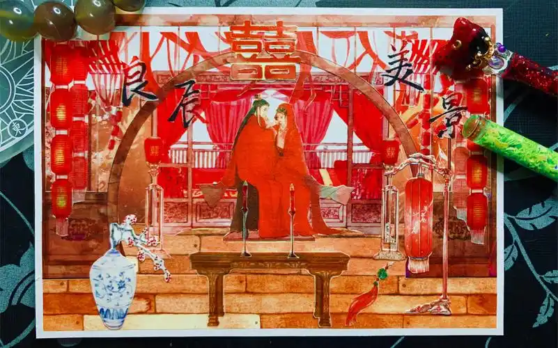 男生古风拼贴洞房花烛夜金榜题名时