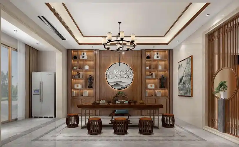 碧水天源750平方米混搭风格别墅户型茶室装修效果图