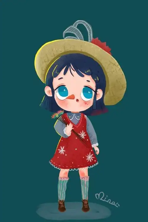 电脑插画绘画可爱的大眼萌娃,表现小女孩的纯真和可爱!