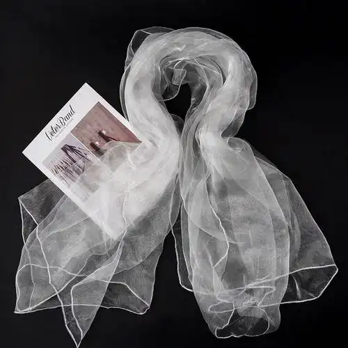 木季云沙巾蒙面盖头防风沙舞蹈长方形婴儿车防尘透明纱巾防蚊虫大丝巾